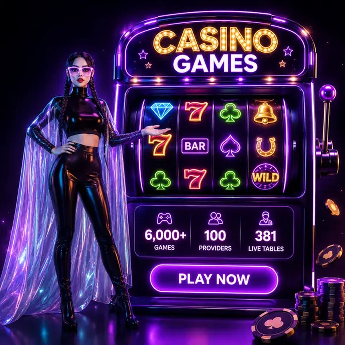 Giocatore che scopre i giochi del casino su Needforslots con display luminoso di slot machine