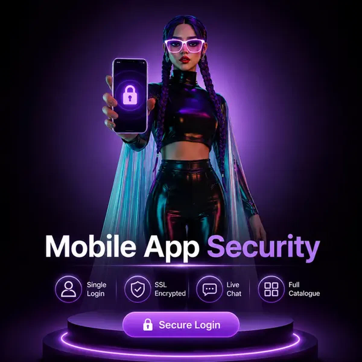 Donna dell'Asia orientale che mostra la sicurezza del login dell'app mobile a Mobile Login and App Security Features